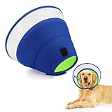 SHYSBV Halskrause für Hunde und Katzen, Verstellbarer Weicher Elizabethanischer Kragen, Leichter Wundschutz & Leckschutz-Kragen aus PVC, Atmungsaktiv und Bequem (Blau, Größe M)