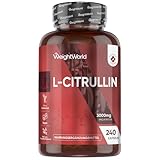 L-Citrullin 3000mg pro Portion - 240 vegane Citrulline Kapseln - 4 Kapseln täglich - Frei von Magnesiumstearat, Glutenfrei & Ohne Gentechnik - Alternative zu Pulver oder Tabletten - WeightWorld