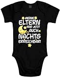 Shirtoo Lustiger Baby Body mit Spruch - Meine Eltern sind jetzt auch Nachts erreichbar - Geschenk zur Babyparty