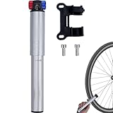 Fahrradpumpe | 160 PSI Aluminium-Luftpumpe – kleine Push-Typ-Fahrrad-Luftpumpe | für Mountainbike, Rennrad, Radfahren, Stadtstraße