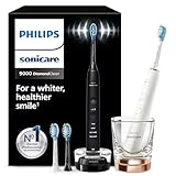 Philips Sonicare DiamondClean 9000 elektrische Zahnbürste, Doppelpack,Zahnbürste mit Schalltechnologie inklusive App, Drucksensor,4 Putzmodi,3 Intensitätsstufen, schwarz und roségold, Modell HX9914/61