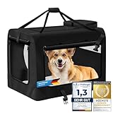 Hunde-Transportbox Tier Hundebox Transporttasche faltbar Hundetasche Haustier-Transport Atmungsaktiv & Wasserabweisend für Hunde & Katzen (M - 62x42x42 cm)
