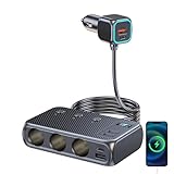 Splitter für Kfz-Steckdose, Splitter für Auto-Ladegerät, 3 Steckdosen, Splitter für Kfz-Ladegerät, intelligentes Ladegerät mit 6 Anschlüssen, Spannungsanzeige