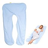 VOSSOT U-förmig Schwangerschaftskissen Bezug 150x80cm Stillkissenbezug abnehmbar waschbar Baumwolle, Ersatz Bezug für Stillkissen Hautfreundlich Atmungsaktiv Kissenbezug für Schwangere Schlafzimmer