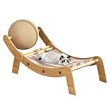 Lunaobrik Katzensofa | Kratzbaum | Spielzeug mit Ball und Rampe für Innen Wohnung