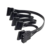 Artemisia 4-poliger IDE-Stromkabel auf 5 Ports, 4-poliger Stromkabel auf Multi-SATA-Anschluss, 18 AWG für Festplatte