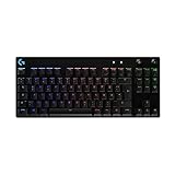 Logitech G PRO Mechanische Gaming-Tastatur – Portable Tenkeyless Design, abnehmbares Micro-USB-Kabel, GX Blue Clicky Switches, LIGHTSYNC RGB Backlit Keys, QWERTZ Deutsch, PC,Mac - Schwarz
