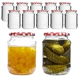 Devitre 12 Einmachgläser 720ml mit Deckel und Etiketten