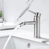 ONECE Wasserhahn Bad mit drehbarem Auslauf, Bidetarmatur Einhebelmischer Waschtischarmatur Edelstahl Mischbatterie Armatur für Waschbecken/Bidet