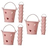 PRETYZOOM 3 Sätze Zinn Körbe Verzinkte Wanne Schüssel Gold Bar Aufbewahrungsdose Storage Boxes Present Box Kleine Eimer Mit Henkeln Kleiner Metalleimer Eisen Rosa 6 Stück * 3