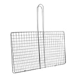 Milisten Gegrillte Fischclips Grillrost Für Außengrill Grillkorb Zum Grillen Tragbare Grillkörbe Gemüsegrillkorb Grillkörbe Für Garnelen Fleischgrillkorb Fischgrill Silver Rostfreier Stahl
