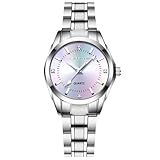 aswan watch Damen Analog Quarz Armbanduhr mit Edelstahlarmband, 3 Zeiger, 27mm Gehäusegröße