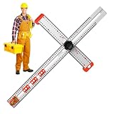 4-in-1 Bohrer Positionierungslineal, 65 Cm T Quadrat Lineal Bohrpositionierungslineal, Hochpräzises Winkellineal, Verstellbarer T-Quadrat Mit Einstellbarem Winkel Gleitendes Für Die Holzbearbeitung