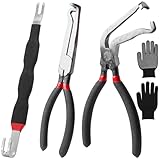 Behogan Elektrische Trennzange: 3 Stück Hochwertige Steckverbinder Zange, Multifunktionale Abisolierzange, Kabelzange, für Heimwerker Reparaturarbeiten (Schwarz-Rot, 210mm)