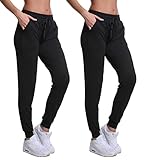 CGM Damen Trainingshose Dri-More Core Relaxed Fit Plus Size Terry Fleece Jogger Sweatpants - Schwarz - L/XL