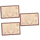 PRETYZOOM 3St Knetmatte Ofen Fritteusen Korb Toaster Blech Wiederverwendbare Backmatte Brotbackmatte Silikon-Backunterlage Die Silikonmatte Antihaft-Backmatte Backformauskleidung Kieselgel