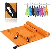 Pameil Mikrofaser Handtuch 3er Set (160x80cm Groß Badetuch +2 Stück 80x40cm Klein Handtuch), Reisehandtuch Schnelltrocknend Microfaser Handtücher für Fitness Sauna