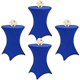 Showgeous 4er-Set Stretch Stehtisch Husse für Bistrotisch Ø 80-85 cm Cocktail Tisch-Überzug Husse, Verstärkung im Fußbereich, Stretch-Husse Hellgrau Hussen für Stehtische und Bistrotische(Königsblau)