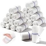 Mullbinden Fixierbinden 7.5 cm x 3.75 m 24 Rollen EinzelnVerpackt Erste Hilfe Verbandsmaterial für Wundv Wundversorgung Bandage Weich and Dehnbar