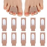 KFHENSOMR Hammerzehenspreizer 10 Stück Hammerzehenkorrektor Zehenschiene für gebrochene Zehen Hammerzehen Korrektoren Hammerzehenschienen Zehenbandagen zur Korrektur von Gebrochenen Zehenbegradiger
