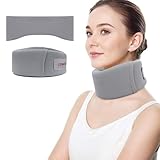 COMFORCE Abnehmbare Nackenstütze für Unterstützung, Nackenbandage Gegen Nackenschmerzen für Frauen und Männer, Weich Halskrause für Schlafen Arbeiten Reisen, L(Grau)