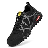 VENROXX Traillaufschuhe Herren Wanderschuhe Leicht Trekkingschuhe Atmungsaktiv & rutschfeste Outdoor Sportschuhe Laufschuhe Gr.39-48, Schwarz, 44