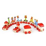 Personalisierbarer Holz-Buchstaben-Zug – Dekoration für Kinderzimmer, Geburtstage & Taufen – Handgefertigte Holz-Deko mit farbigen Buchstaben (S)