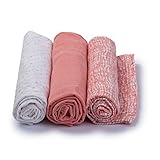 Urban Kanga Weicher Musselin Tuch 70 X 70 cm Mulltücher Spucktücher Stoffwindeln für Baby - 3er-Pack (Rosa)