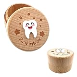 QZKJQDD Milchzahndose, Zahndose Milchzähne Jungen, Zahndose Milchzähne Mädchen, Bedruckt mit 3D-Cartoon-Zahnmuster milchzahndose, Kreative Tauf- und Geburtstagsgeschenke für frischgebackene Eltern
