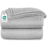 150x200cm Kuscheldecke, Weiche Antistatik Fleecedecke, Dicke Sofadecke, Wärme im Winter, Oeko-TEX Zertifiziertes, Maschinenwaschbar, Hellgrau