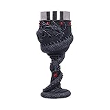 Nemesis Now, Kelch, Drachenspirale, Kunstharz, mit Edelstahleinsatz, 20 cm, Schwarz, Einheitsgröße