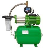 CHM GmbH Hauswasserwerk 24 L 10.000 L/h, 2100 Watt 7,8 Bar Kreiselpumpe Edelstahl einstellbarer Druckschalter/Trockenlaufschutz
