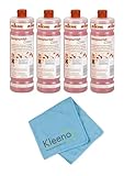 Sanitärreiniger - Badreiniger - WC Reiniger - Kalkentferner - Toilettenreiniger - Urinsteinlöser | mit Microfasertuch Kleeno (4 Liter)