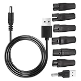 Powice 7 Stück 5V Rasierer Ladegerät Netzkabel USB Adapter Set für Ersatz Alle Ladekabel Rasierer, Bartschneider, Rasierer, Schönheitsinstrumente, Elektrische Friseure, Luftreiniger Anderen Ladekabeln