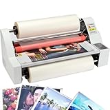 GJBMXSM Heiß- Und Kaltlaminiergerät, 350-MM-450-MM-Rollenlaminator, EIN- Und Doppelseitiger 4-Rollen -Thermo-Laminiermaschine Zum Schutz Von Papierdokumenten Und Fotos,V350