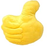 Brigamo 【𝙋𝙧𝙞𝙢𝙚 𝘿𝙚𝙖𝙡】 Premium Emoticon DekoKissen Plüsch SofaKissen Kuschelkissen, 35 cm (Daumen Hoch)