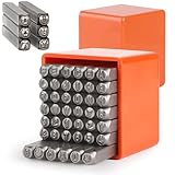 EXLECO 42er 3mm Schlagzahlen Set Schlagbuchstaben mit ÖÜÄß&* 0-9 A-Z Buchstaben Stempel Prägestempel Metallstempel Schlagstempel für Metall Leder