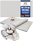 KK Verpackungen Packseide | 5 kg, 50 x 75 cm Packpapier in Grau | 450 Bögen Seidenpapier in 30 g/m² Industriequalität