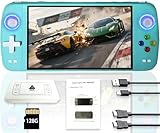 Neue tragbare Spielkonsole M27, 128GB interner Speicher mit 30.000 Spielen, Linux-System, 7-Zoll-IPS-Bildschirm, tragbare Mini-Arcade-Konsole im Taschenformat, HD-Ausgabe (Grün,128g)