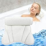 Badewannenkissen, Nackenkissen Badewanne, 4D Mesh Badewannenkissen Nacken, Ergonomisches Badekissen für Badewanne mit 6 Saugnäpfen, für Home Spa und Badewannen Home Spa, Stützt Kopf, Nacken, Rücken