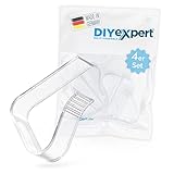 DIYexpert 4er Set Tischtuchklammern für Tischplatten bis 45 mm aus Kunststoff transparent