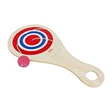 GICO Paddle Ball Set Retro, Fangspiel aus Holz Natur, der Freizeitspaß für Garten und Strand - 3267