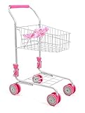 Bayer Chic 2000 760 20 Einkaufswagen aus Metall mit integriertem Puppensitz, tolle Ergänzung zum Kaufladen, Pink