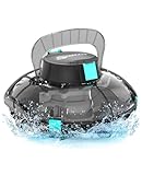 WINNY POOL CLEANER Winny 200 Poolroboter, Poolsauger kabellos mit Akku, 75 Min. Laufzeit, für Aufstellpools bis 60 m², Doppelfiltration, Automatisches Parken, Kompakt Leicht (Transparentes Schwarz)