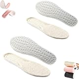 2 Paar Steppes-Einlegesohlen für Herren und Damen, 4D Cloud-Technologie, Sport-Orthopädie, PU-Plüsch, verdickte Einlegesohlen für warme Winter (Beige, 45-46)