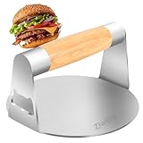 Smash Burgerpresse,5,5-Zoll Round Edelstahl Burger Smasher, Professionelles Edelstahl Burgerpresse Grillzubehör für Flat Top Grill, Hamburgerpresse und Squeeze Grease, Leicht zu Reinigen (Rund)