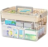 Bailonda Medizinbox,arzneimittel Box, medizin aufbewahrung,Hausapotheke mit 2 compartments, medizin aufbewahrung, medikamenten organizer für arzneimittel für zu Hause, im Freien