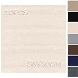 Teppichfliesen 30x30cm Teppichfliesen Selbstklebend - 10 Stück Set - 0.9m² - Teppichboden, Teppichfliesen Selbstliegend mit Rückendeckung, Teppich Fliesen für Wohnung, Gewerbe, Büro, Beige