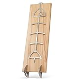 Savieva Flammlachsbrett aus Holz mit Metallhalter, Lachsbrett für Feuerschale, traditionelles Garmethode,500 x 150 x 20 mm Flammlachsbrett zum Grillen ist kompatibel,Räucherbrett