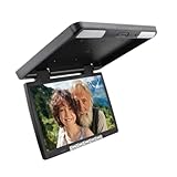 15,4 Zoll Autodachmonitor LCD Flip Down Bildschirm Overhead Multimedia Video Deckendachmontage Display(Black)
